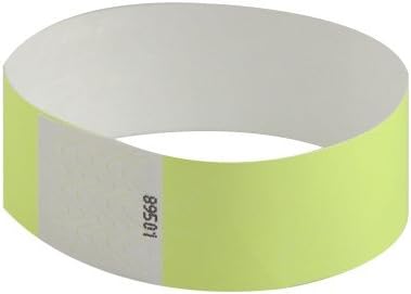 100 x 1 Inch Neon Yellow Tyvek Wristbands