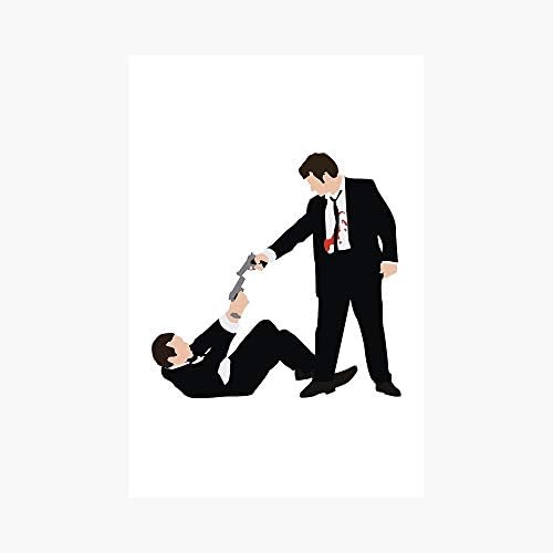FloridahiStore Reservoir Dogs - Shoot Out (16" x 24") Deluxe Portrait Canvas Wall Art Decoration Kitchen Office Decor