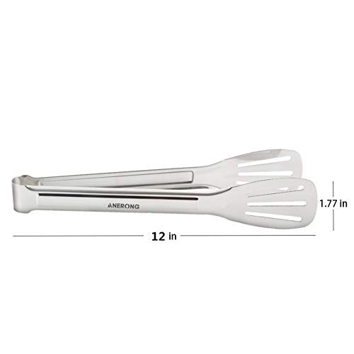Kitchen Tongs Stainless Steel,12 Inch,Buffet Party Catering Serving Tongs Salad Tongs Cake Tongs Bread Tongs Barbecue Tongs(2 set )