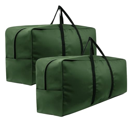widesmile Garden Furniture Cushion Storage Bag, 420D Oxford Fabric Waterproof Anti-UV Heavy Duty Christmas Tree Storage Bag with Handles and Zipper Dustproof Extra Large Bags 173x76x51cm (2Pack)
