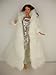 White Floor Length Fur Coat and White Sequined Fitted Gown Made for Barbie Doll