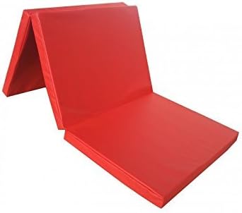 Niro Sport Gymnastics Folding Mat 71" x 31" x 2" Tumbling Landing Exercise Flooring Panel for Home &amp; Outdoor, Skin Friendly PU Leather, Washable (Red)