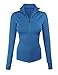 makeitmint Women's Comfy Zip Up Stretchy Work Out Track Jacket w/Back Pocket
