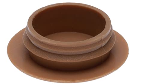 Plastic Сap Hole Cover Plastic End Caps Ribbed Inserts for Round Tubes Holes Size 14.5 mm x 19 mm (Pack of 100) Light Walnut