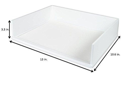Victor Wood Pure White Collection, Letter Tray, White, (W1154)