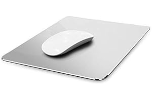 VAYDEER Metal Aluminum Mouse Pad Hard Silver Clear Modern Ultra Thin Double Side Design Mouse Mat Waterproof Fast and Accurate Control for Gaming and Office Magic, Medium 9.45X7.87 Inch…