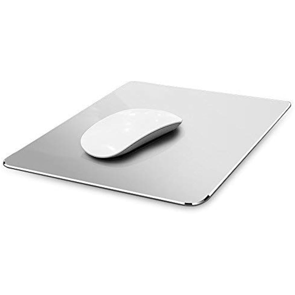 Metal Aluminum Mouse Pad Hard Silver Clear Modern Ultra Thin Double
