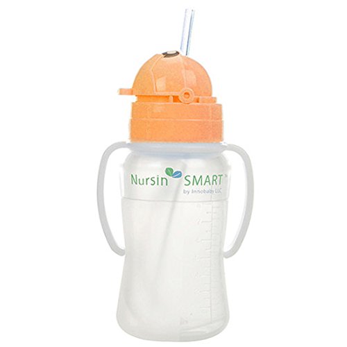 Nursin Straw Cup, 9 Oz, Orange