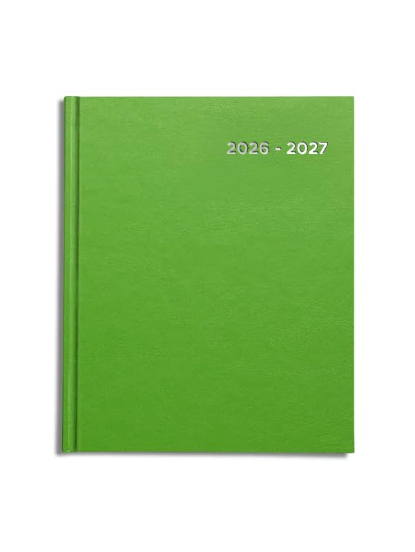Academic Diary 2026-2027 A5 page a day by Pirongs | Mid year Diary 2026-2027 | A5+ Diary, Casebound - Green