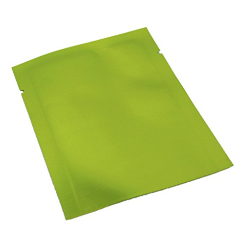 2.4"x3.5" (1.97”x3.35” inner size) Heat Seal Aluminum Mylar Foil Bags with Tear Notches Candy Snack Vacuum Pouches Open Flat Top Mylar Sample Tea Food Storage Plain Pocket (300, Green)