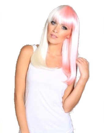 Light Blonde And Pink Nicki Minaj Style 2 Colour Wig Ladies Wigs