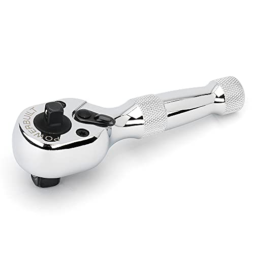 Powerbuilt Stubby Ratchet, Dual Head Ratchet, 1/4