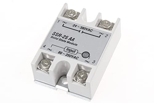 NOYITO SSR-25AA Solid State Relay Input 80-250V AC