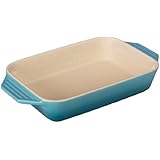 Le Creuset Stoneware Rectangular Dish, 10.5 by 7-Inch, Caribbean