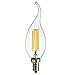 (6 Pack) Classic Style Home 4W Dimmable LED Filament Candle Light Bulb,2700K Warm White 400LM,E12 Candlestick Base Lamp,C35A Flame Shape Bent Tip,40W Incandescent Replacement