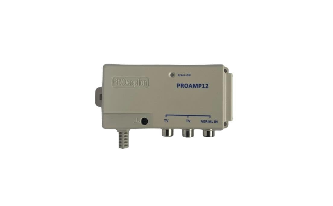 Proception PROAMP12 2 Way Professional Indoor Digital Aerial Amplifier Booster for TV, White