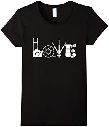 Womens Love Photographer Camera T-Shirt Large Black