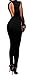Lovaru Women's Fashion Rhinestone Mesh Insert Bodysuit Jumpsuit Open Back