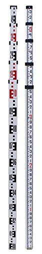 Ridgeyard 5 Section 5m (16.4ft) Telescoping Leveling Rod with 1.63m (64.96 inches) Aluminum 5/8 Inch - 11 Mounting Threaded Flat Head Tripod for Rotary Laser Level Auto Level Theodolite