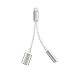 iPhone 7 Lightning to 3.5mm Adapter, 2-in-1 Lightning to 3.5mm Headphone Adapter and Lightning Charging Cable for iPhone 7, iPhone 7 Plus (Silver)
