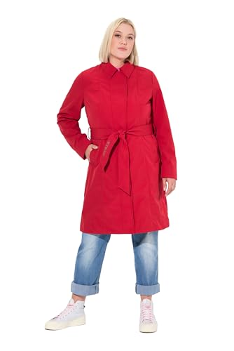Ulla Popken Trench HYPRAR in Softshell Idrorepellente con Cintura Salsa 42+ 835559530-42+