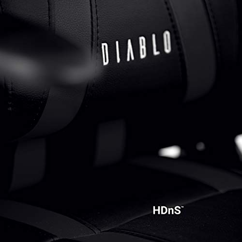 Diablo-X-One-Gaming-Sedia-da-Ufficio-Design-Ergonomico-Meccanismo-di-Inclinazione-Cuscino-Lombare-Finta-Pelle-Portata-150-kg-Nero-Nero