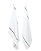 VibraWipe Kitchen Dish Towels, 12 Pieces, 29in x 18in, White with Blue Stripe (6 Pcs), with Green Stripes (6 Pcs), 100% Natural Cotton, Herringbone Weave, High Absorbent Dish Cloths