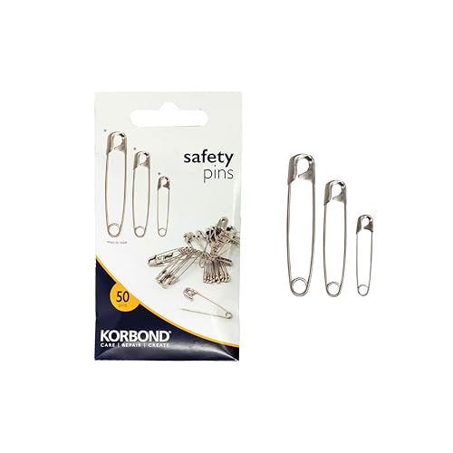 Korbond - Lot de 50 épingles à nourrice, Nickel, l'emballage Peut Varier