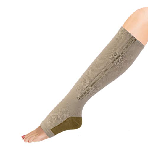 DierCosy Women Zippered Compression Socks Slim Leg Sox Toe Thigh Thin Leg Stocking Health and Beauty