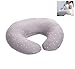Infant Nursing Pillow Baby Breast Feeding Pillows with Pillow Cover for Breastfeeding Mothers ,Flame Resistant Filling, Baby Shower Gift Allover Fashion Grey