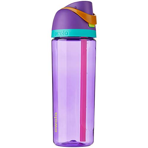Owala FreeSip Clear Water Bottle with Straw for Sports and Travel, BPA-Free, 25-Ounce, Hint of Grape(Pack of 1)