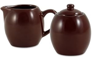 METROPOLITAN TEA COMPANY Amsterdam Cream and Sugar Set - Brown