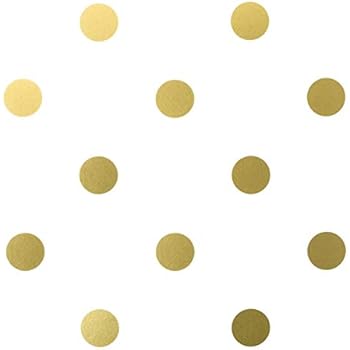 BERRYZILLA 1 inch Gold DOTS (210 Decals) Gold Circle Decal Vinyl Removable Round Polka Dot Sticker Wall Art Baby Nursery Kids Room