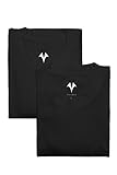 Men's Crew Neck Undershirts in Bamboo Viscose - 2 Pack Tee for Him by Texere (Black, Medium) Unique Gifts for Boyfriend Husband Dad MB6301-BLK-M