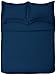 Amazon Basics Lightweight Microfiber 3-Piece Duvet Cover Set with Snap Buttons, King, Navy Blue, Solid