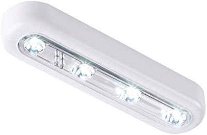 ADDCOME DIY Stick on Anywhere 4 LEDs Touch Tap Push Light Closet Cabinet LED Light(White)