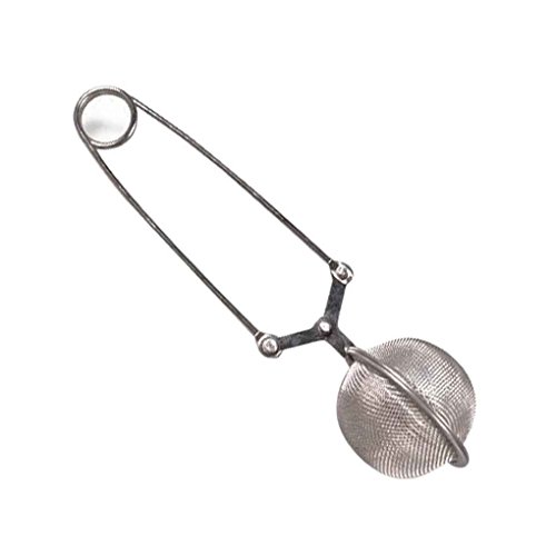 Stevlogs Stainless Strainer Steel Mesh Ball Tea Leaves Filter Squeeze Locking Spoon - Thumbnail 3