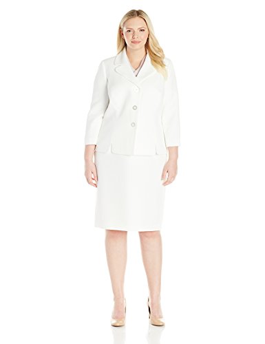 Le Suit Womens Plus Size Pique Button Jacket Skirt Desertcart