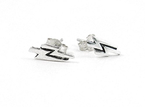 Sterling Silver Lightning Bolt Stud Post Earrings