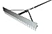 Trigon Sports Double Play Rake with Two Teeth, Ergonomic Heavy Duty Metal Rakes with Lightweight Aluminium Handle, Landscaping Rake for Outdoors, Lawn, Carpet, Shrub, 66