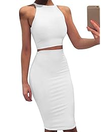 GOBLES Vestido de cóctel sin mangas para dama, 2 piezas