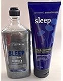 Bath & Body Works Aromatherapy Cream Black Chamomile Sleep8 FLOZ & Aromatherapy Sleep Detoxify Black Chamomile Body Wash - 10 Oz