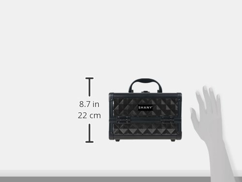 SHANY Chic Makeup Train Case Cosmetic Box Portable Makeup Case Cosmetics Beauty Organizer Jewelry storage with Locks, Multi trays Makeup Storage Box with Makeup Mirror - Twilight