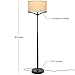 Brightech Elijah LED Floor Lamp, Modern Lamp for Living Rooms & Offices, Tall Lamp with Drum Shade, Mid-Century Modern Standing Lamp for Bedroom Reading, Tall Lamp as Elegant Living Room Décor - Black