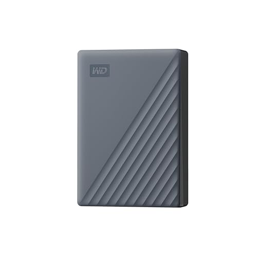 WD Mobile My Passport-Festplatte, funktioniert mit USB-C 6 TB (Mobile Festplatte, Passwortschutz, Backup-Software, USB 3.2 Gen 1, 3 Jahre Garantie) Siliziumgrau