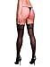 Dreamgirl Women’s Sheer Thigh High Pantyhose Hosiery Nylons Stockings with Comfort Lace Top Anti-Slip Silicone Elastic Band