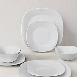 Dinnerware Set, MEKY 18-piece Opal Dishes Sets