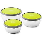 Leak Proof Bento Lunch Box Set – 3 Pack Nesting Stainless Steel Metal Storage Food Containers for Men Women or Kids – BPA Toxin Free for Work or Healthy School Lunches - Durable Sandwich Box