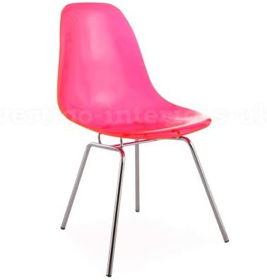 1 X Eames Style Special Edition Ghost Style DSX Side Dining Chair - Pink