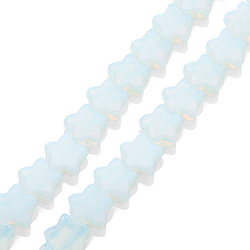 Linsoir Beads 12X12mm Opal Gemstone Star Beads Crystal Star Loose Beads for DIY Jewelry Making 20 pcs/Strand